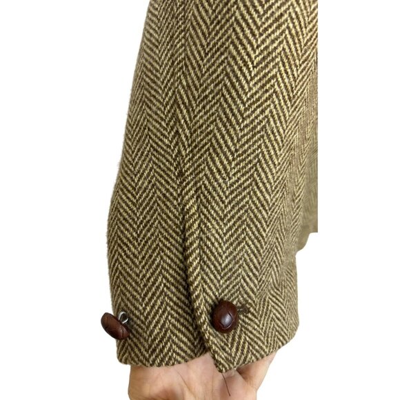 Lauren Ralph Lauren Wool Tweed Jacket 16 Brown Herringbone Full Zip Old Money - Picture 4 of 12